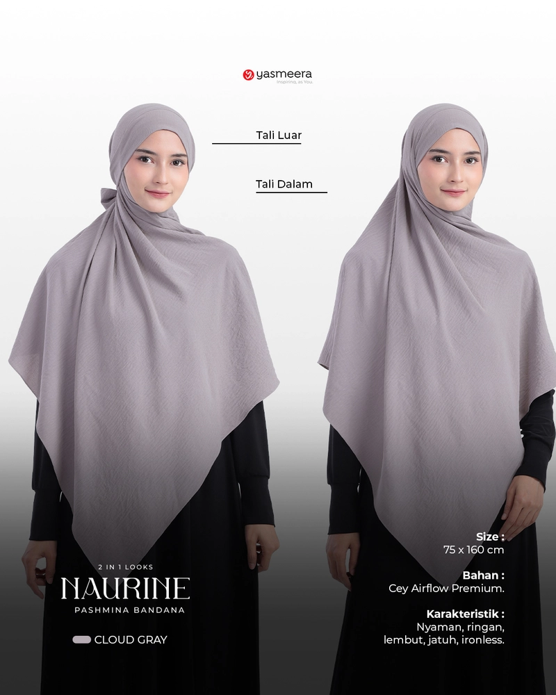 Product image PASHMINA BANDANA NAURINE Dewasa CLOUD GRAY